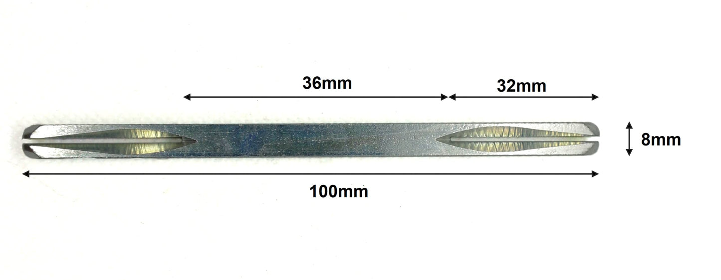 Spindle Bar Replacement for Door Handle 8mm Plain or Split 100mm 110mm 120mm 130mm 140mm or 150mm Steel Zinc Finish. Pack of 1
