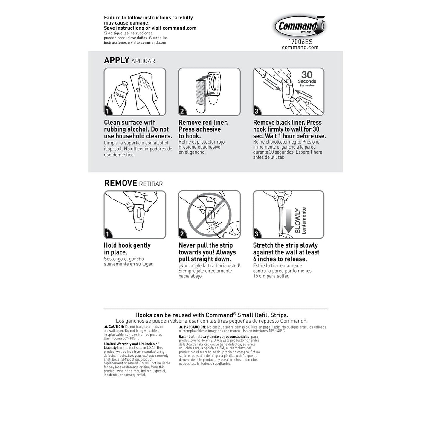 Command Mini Clear Hooks with Clear Strips for Hanging