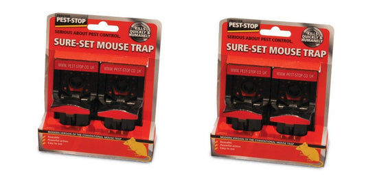 4 (2 x 2 Packs) Sure-Set Plastic Re-usable Mouse Traps Procter Pest-Stop