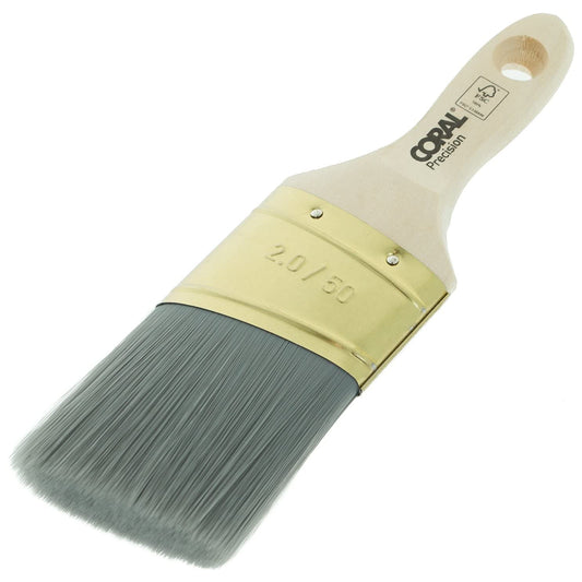 CORAL TOOLS Precision Angled Oval Cutting-In Stubby Paintbrush 2"