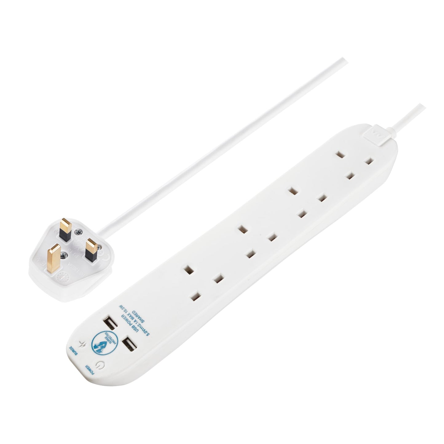 Masterplug Surge Protected extension cord with 2 x USB Sockets