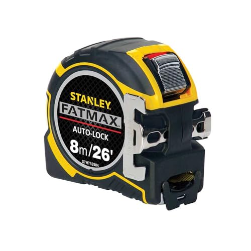 Stanley ZSTA-0-33-504 STA033504 FatMax Autolock Pocket Tape 8m/26ft (Width 32mm) Pro 8 m/26 ft, Multi-Colour