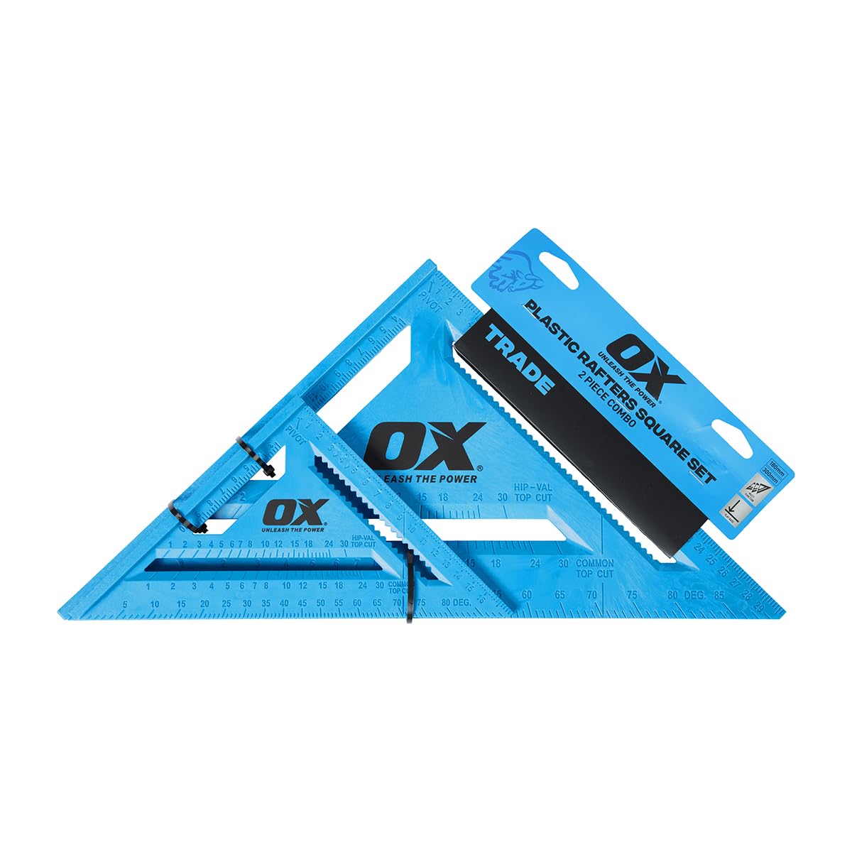 OX Tools Trade Roofing Plastic Rafters Square Set -180mm & 300mm