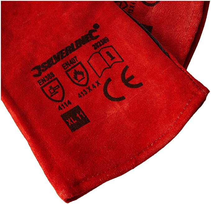 Silverline 282389 Welders Gauntlets,Red,330 mm