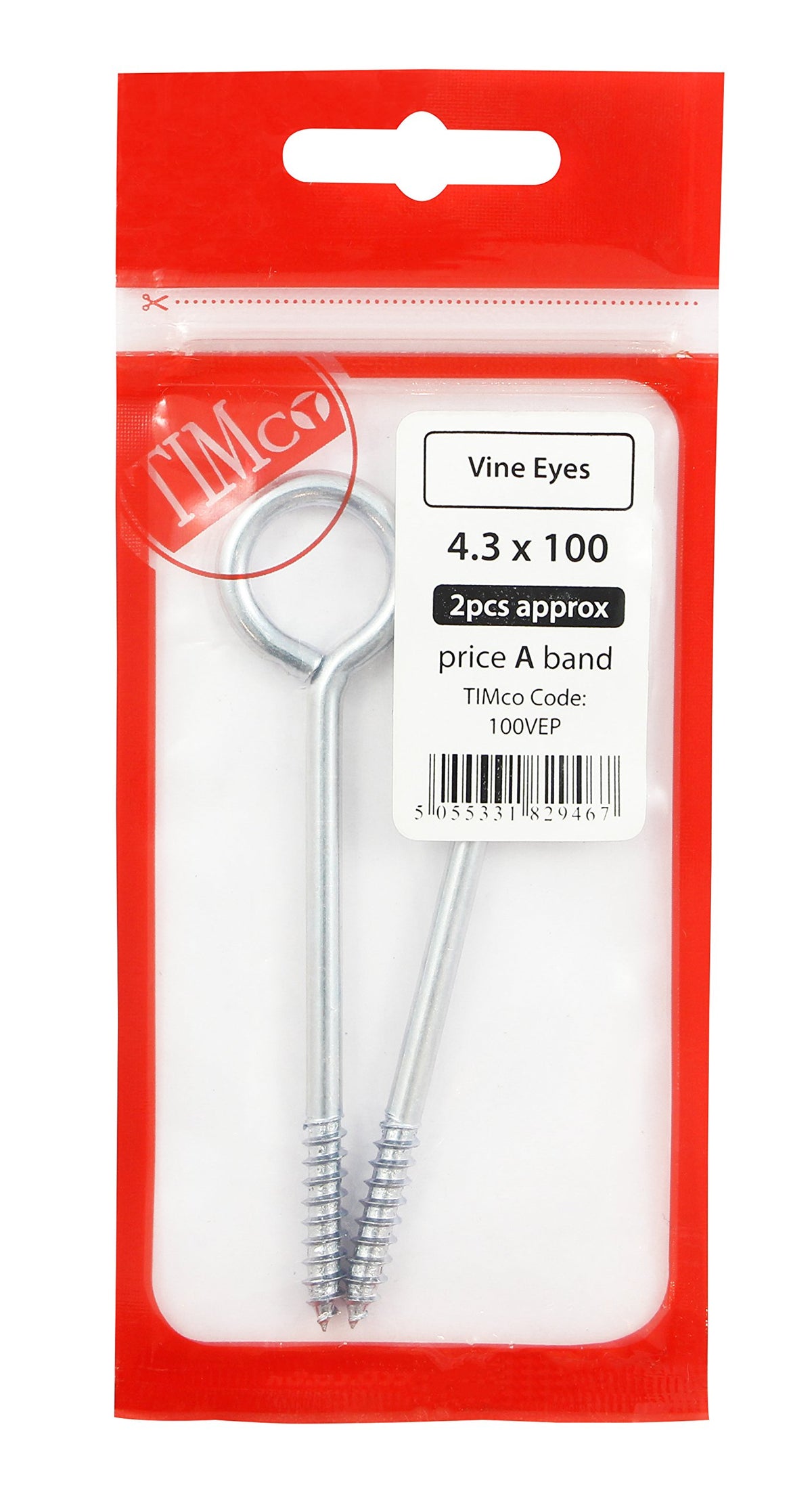 TIMCO Vine Eyes Silver - 100mm