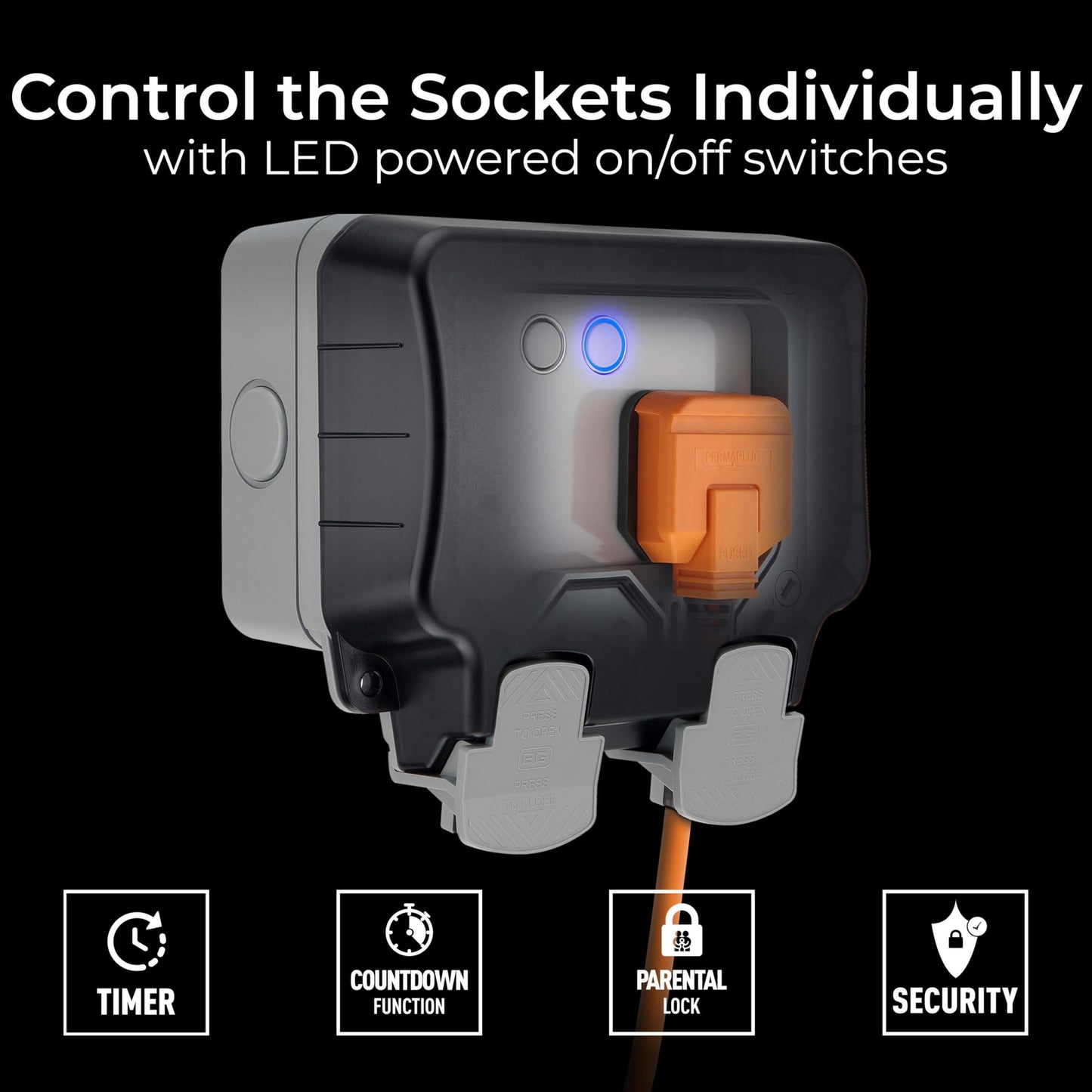 BG Smart! Weatherproof Outdoor Switched Double Socket Polycarbonate (PC)