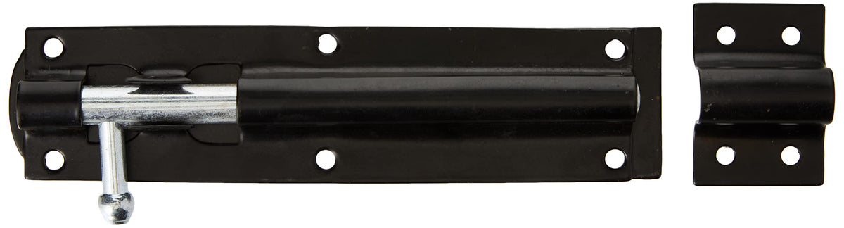 TIMCO Straight Tower Bolt - Black - 6" - Great for securing Flush Fitting Gates and shed Doors in a Closed Position, Adding Increased Security - One Bolt in a Pack.