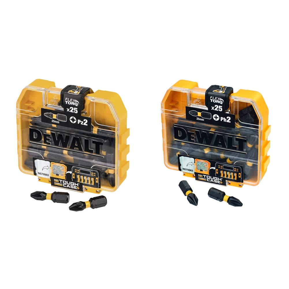 Dewalt DT70556T-QZ DT70556T-QZ-Juego de PZ2 25mm, Yellow/Black