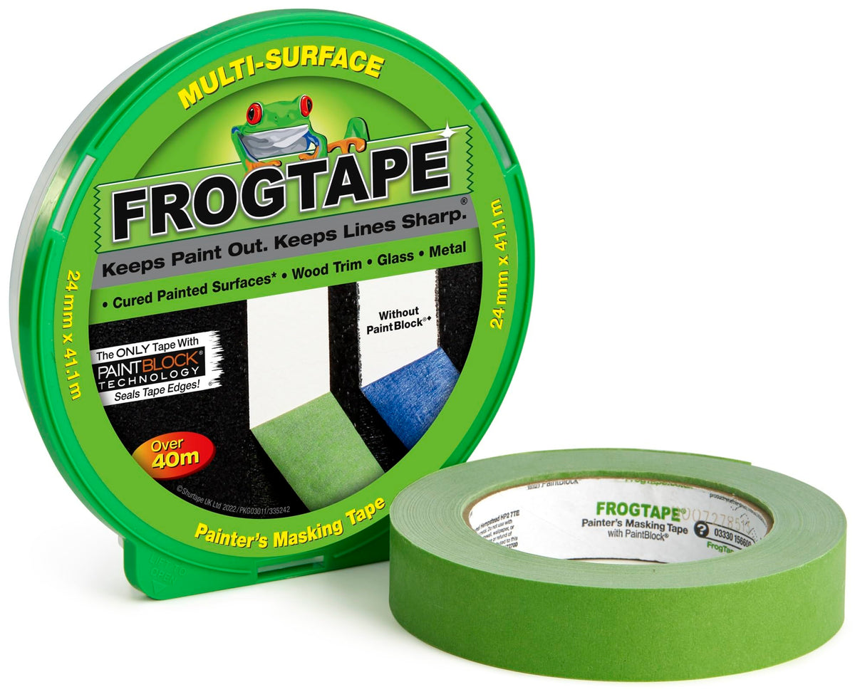 Frog Tape 150182.24 Green Multi Surface Painters Masking Tape 24mm x 41.1m, Pack of 24