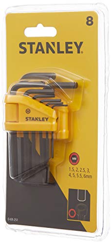 Stanley Sechskantstiftschlüssel-Set, 10-teilig, je 1x 1.5/2/2.5/3/4/5/5.5/6/8/10mm Stiftschlüssel