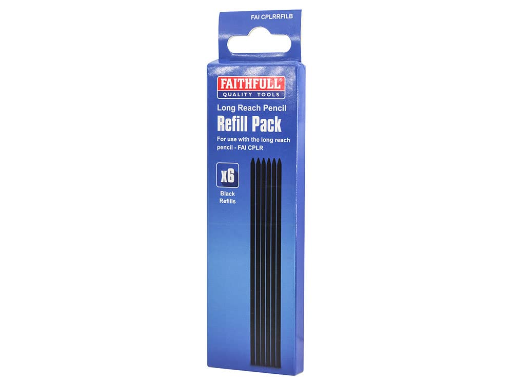 Faithfull FAICPLRRFILB Pencil Marking Set Refill Pack - Black x 6