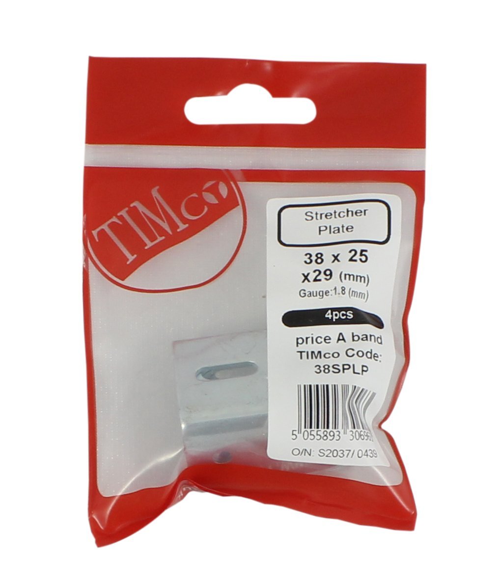 TIMco 38SPLP 38 mm Stretcher Plate Pack (4-Piece) (Box of 4)