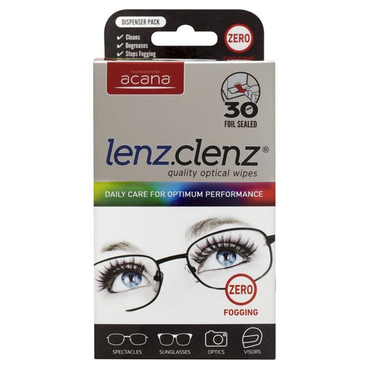 Acana Lenz Clenz 30 Optical Wipes Non Smear Anti Fogging Anti Bacterial(391115)
