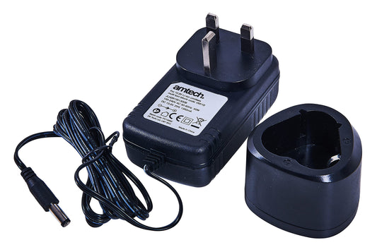 Am-Tech V6906 1Hr Fast Charger And Dock For 10.8V Multi Tool (for Amtech V6905), 10.8 V, Black