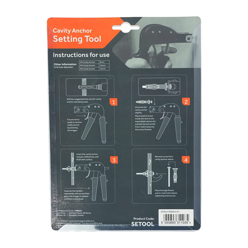 TIMCO Cavity Anchor Setting Tool - Quick and Easy to use for Fast Installation