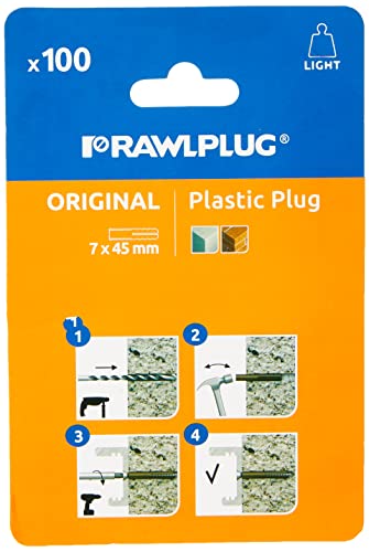 Rawlplug Plastic Plugs (100) Brown - (Screw Sizes 10-14)