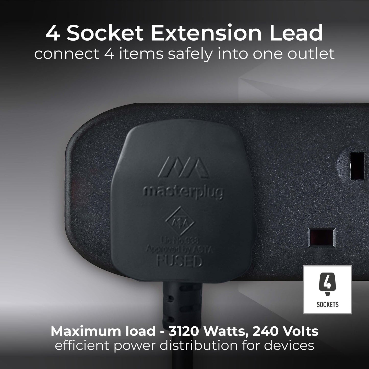 Masterplug Socket Extension Lead