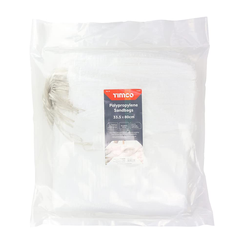TIMCO PP Sandbags - White - 50 bags