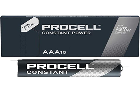 Duracell Battery Alkaline, Micro, AAA, LR03, 1.5 V Procell Constant, Retail Box (10 Pack), Multicoloured, 5000394149199