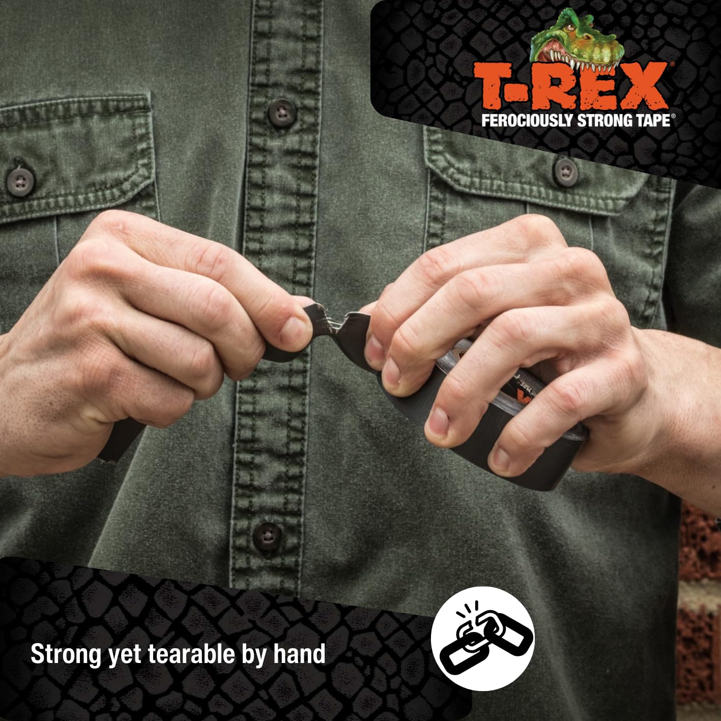 T-Rex Tape Ferociously Strong Waterproof Graphite Grey Tape, 25mm x 9.14m, A High Strength Duct or Gaffer Cloth Adhesive Repair Tape, from The Makers of The Original Duck Tape